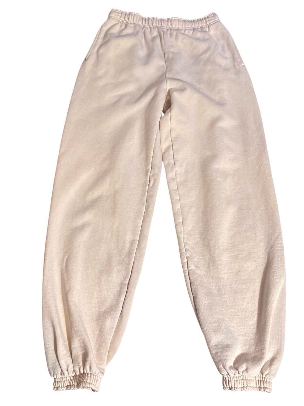 TNA Aritzia Size 2XS Cream Extra Fleece Mega Joggers Lounge Casual Pockets
